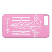 Coques Case-Mate iPhone Caducée rose fait sur commande d'infirmier (Dos (Horizontal))