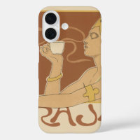 Café Art Nouveau vintage Rajah, dame avec café