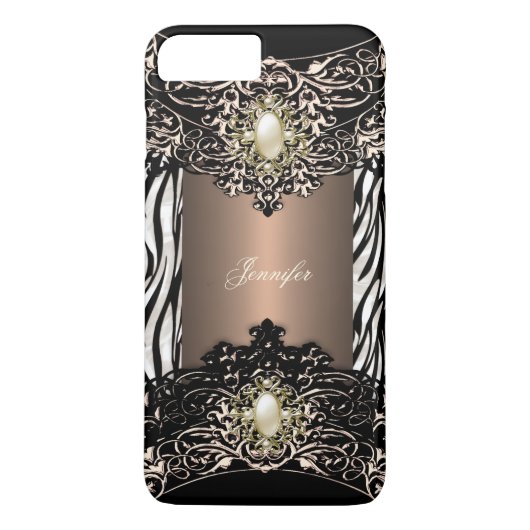 Coques Case-Mate iPhone Café Elite Zèbre Noir Perle Marron 3 (Dos)