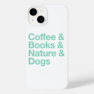 Coque Pour iPhone 14 Café & Livres & Nature & Chiens Téléphone Case (Tu