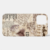Coques Case-Mate iPhone Café. motif de café Abstrait sur fond brun (Verso (horizontal))