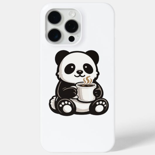 Coques Case-Mate iPhone Café Panda Mignon – Panda Kawaii Tenant un Café (Verso)