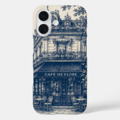 Coques Case-Mate iPhone Café Parisien Bleu Blanc (Verso)