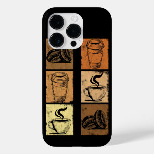Coque Pour iPhone 14 Pro Café vintage en détresse, cadeau aux accros de la