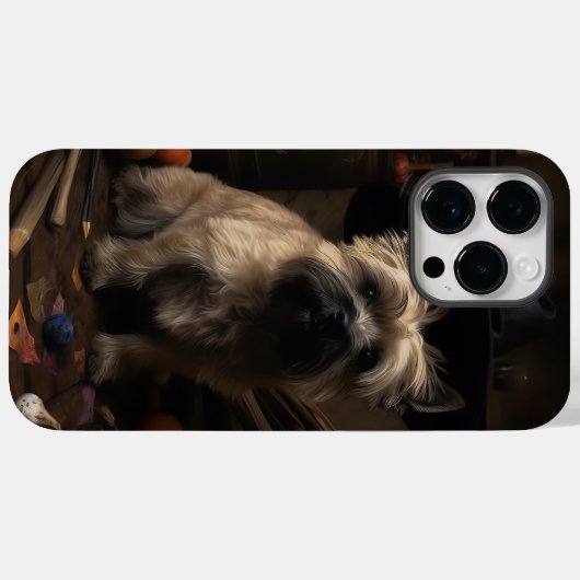 Coques Case-Mate iPhone Cairn Terrier Citrouilles Halloween effroi (Verso (horizontal))