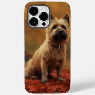 Coque Pour Pour iPhone 14 Pro Max Cairn Terrier dans les feuilles d'automne qui tomb