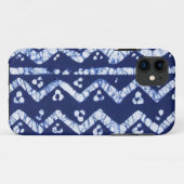 Coques Case-Mate iPhone Caisse africaine bleue/blanche de batik (Dos (Horizontal))