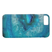 Coques Case-Mate iPhone Caisse assez bleue de pierre gemme de Geode (Dos (Horizontal))