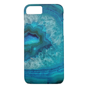 Case-Mate iPhone Case Caisse assez bleue de pierre gemme de Geode
