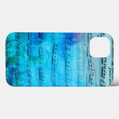 Coques Case-Mate iPhone Caisse bleue de téléphone d'aquarelle de musique (Verso (horizontal))