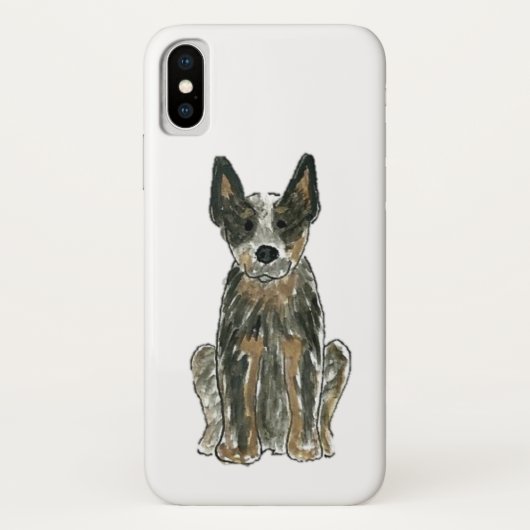 Coques Case-Mate iPhone Caisse bleue de téléphone de Heeler de chien (Dos)