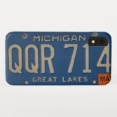 Coques Case-Mate iPhone Caisse bleue de téléphone de plaque minéralogique (Dos (Horizontal))