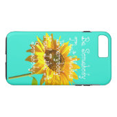 Coques Case-Mate iPhone Caisse bleue de téléphone de tournesol (Dos (Horizontal))