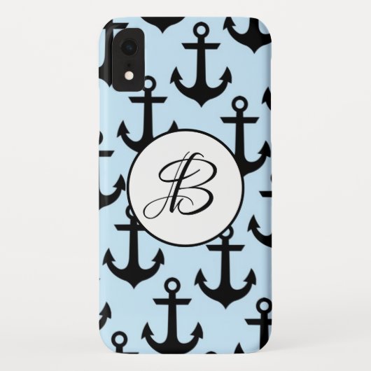 Coques Case-Mate iPhone Caisse bleue de XR d'iPhone d'Ancre (Dos)