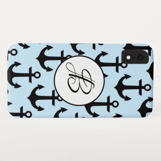 Coques Case-Mate iPhone Caisse bleue de XR d'iPhone d'Ancre (Dos (Horizontal))