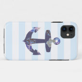 Coques Case-Mate iPhone Caisse bleue nautique fleurie de l'iphone 5 (Dos (Horizontal))