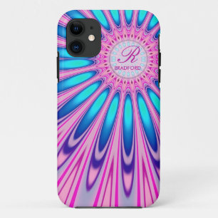 Coque iPhone 11 Caisse bleue rose de l'iPhone 5 de colorant de