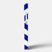 Coques Case-Mate iPhone Caisse de batterie bleue et blanche de chevrons (Verso / Gauche)