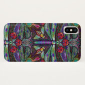 Coques Case-Mate iPhone Caisse de damassé de libellule de nouveau d'art (Dos (Horizontal))