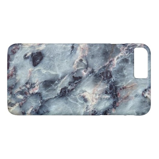 Coques Case-Mate iPhone Caisse de marbre bleue (Dos (Horizontal))