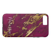 Coques Case-Mate iPhone Caisse de marbre personnalisée Bourgogne de (Dos (Horizontal))