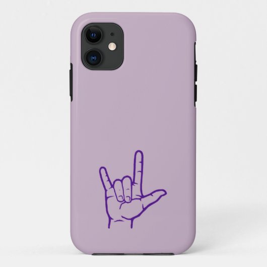 Coques Case-Mate iPhone Caisse faite sur commande pourpre d'ASL je t'aime (Dos)