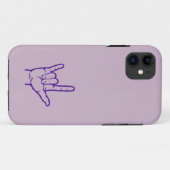 Coques Case-Mate iPhone Caisse faite sur commande pourpre d'ASL je t'aime (Dos (Horizontal))