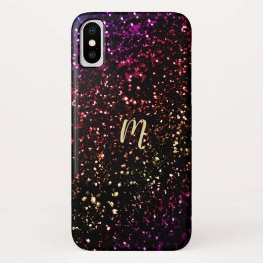 Coques Case-Mate iPhone Caisse foncée chaude de l'iPhone X de monogramme (Dos)