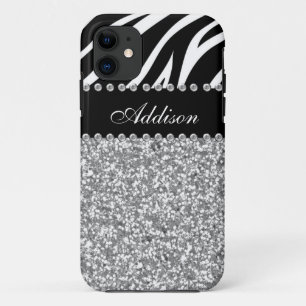 Etui iPhone Case-Mate Caisse Girly de parties scintillantes de zèbre de