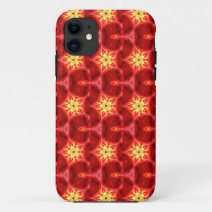 Coques Pour iPhone caisse girly rouge et jaune géométrique d'étoil