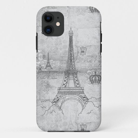 Coques Case-Mate iPhone Caisse grise de l'iPhone 5 de Tour Eiffel (Dos)