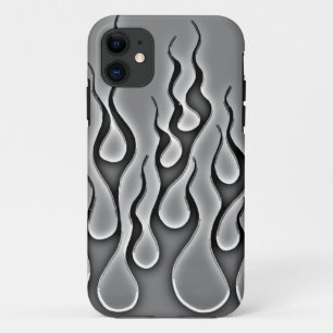 Coques Pour iPhone Caisse grise de téléphone de flammes de fantôme
