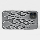 Coques Case-Mate iPhone Caisse grise de téléphone de flammes de fantôme (Dos (Horizontal))