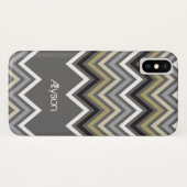 Coques Case-Mate iPhone Caisse grise de téléphone de mod de zigzag de (Dos (Horizontal))