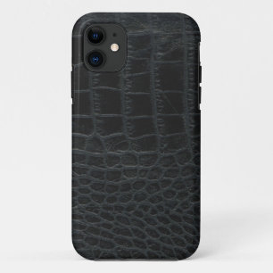 Coque iPhone 11 Caisse noire de l'iPhone 5 de peau d'alligator