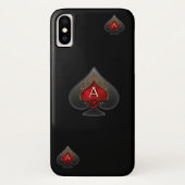 Coques Case-Mate iPhone Caisse noire de l'iPhone X de pelle (Dos)