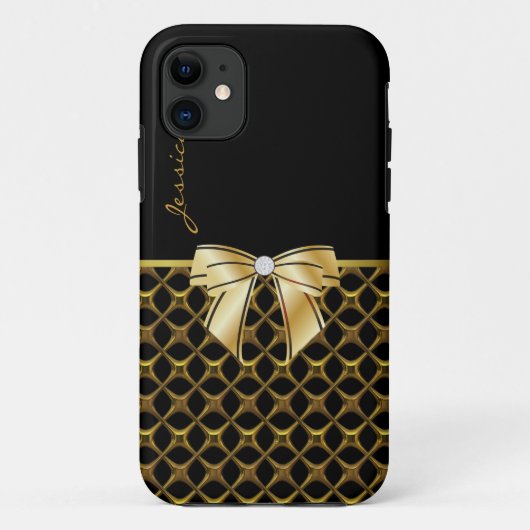 Coques Case-Mate iPhone Caisse noire et goldtone chic de l'iPhone 5 (Dos)