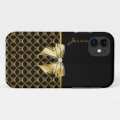 Coques Case-Mate iPhone Caisse noire et goldtone chic de l'iPhone 5 (Dos (Horizontal))