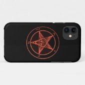 Coques Case-Mate iPhone Caisse noire/orange de téléphone de Baphomet (Dos (Horizontal))