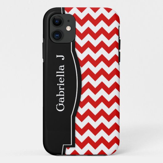 Coques Case-Mate iPhone Caisse noire rouge de l'iPhone 5 de vue de Chevron (Dos)