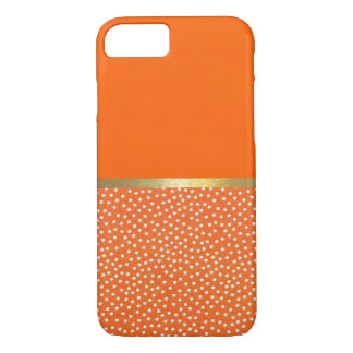 Coque iPhone 7 Caisse orange de l'iPhone 7 de motif de pois frais