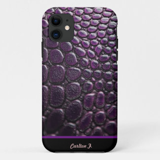 Coques Pour iPhone Caisse pourpre de peau de serpent de Faux fait sur