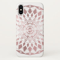 Caisse rose de l'iPhone X d'effet d'or