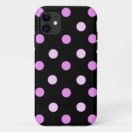Coques Case-Mate iPhone Caisse rose et noire de l'iPhone 5 de polka (Dos)