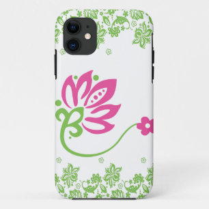 Coque Case-Mate Pour iPhone Caisse rose et verte de poche de Paisley pour