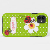 Coques Case-Mate iPhone Caisse rouge de l'iphone 5 de coccinelle de filles (Dos (Horizontal))