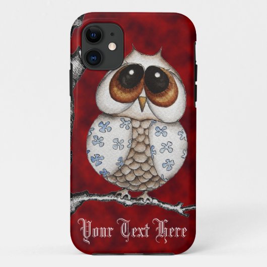 Coques Case-Mate iPhone Caisse rouge de l'iPhone 5 de hibou floral (Dos)