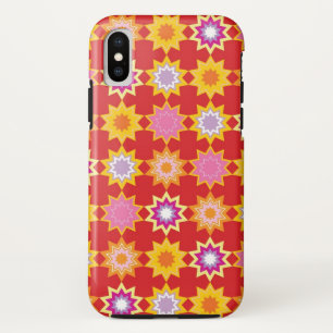 Coque iPhone X Caisse rouge de téléphone de motif d'art de