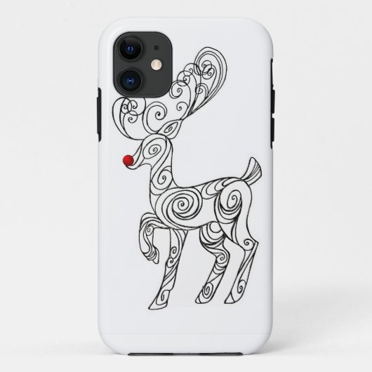 Coques Case-Mate iPhone Caisse rouge de téléphone de renne de nez de (Dos)