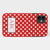 Coques Case-Mate iPhone Caisse rouge et blanche de point de polka de (Dos (Horizontal))